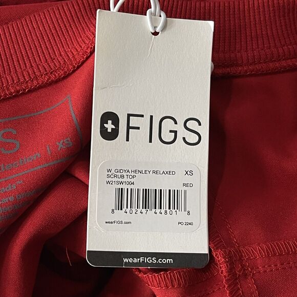 Figs X-Small GIDYA Henley Relaxed Scrub Top Technical Short Sleeve Pocket New - Picture 13 of 13